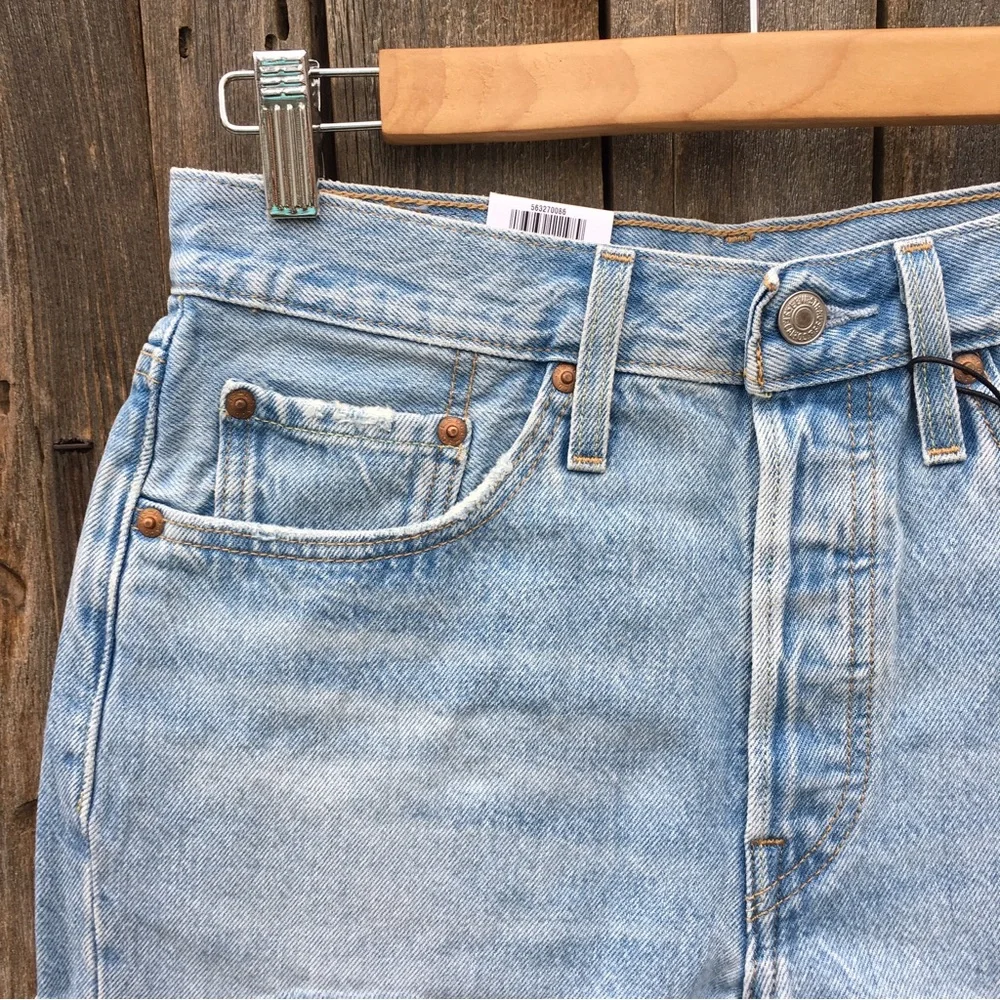 NWT Levi’s 501 High Rise Cutoff Denim Shorts Cotton Luxor Heat 27 - Picture 15 of 16